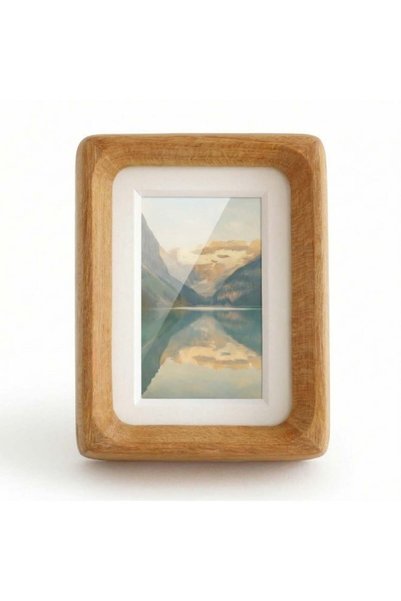 Generic Wooden Picture Frame, Small Solid Natural Wood, Tabletop, Fits 5.5x8....
