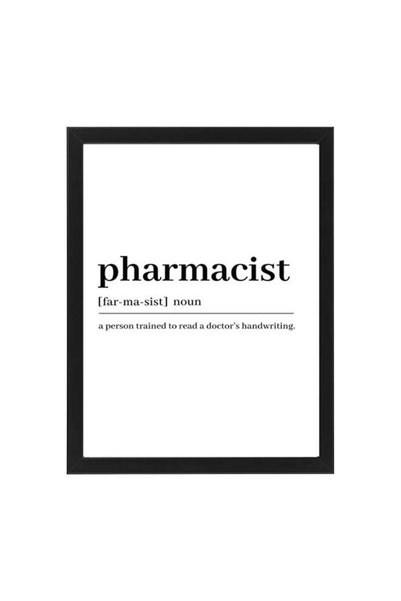 Generic Pharmacist Definition Dictionary Poster With Frame 30x40 cm