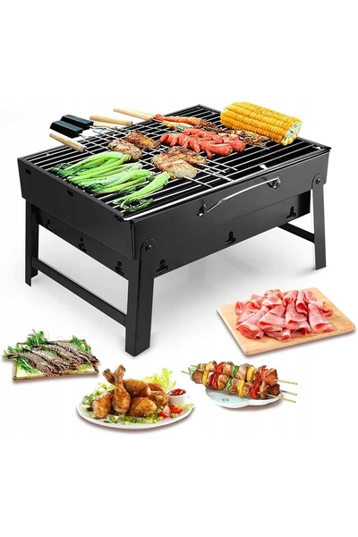 NO BRAND GRĂTAR PLIABIL PORTABIL CU GRILĂ PENTRU CĂrbuni CAMPING SUPRAVEGHERE...