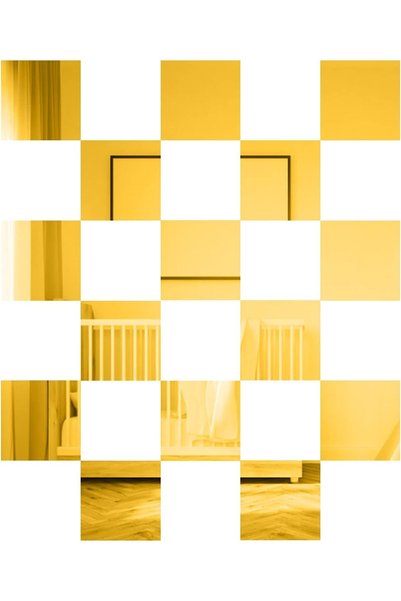 Generic MicButty 15 Pieces Self-Adhesive Mirror Wall Stickers - Gold, 150 x 1...