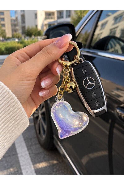 Kadın Işıltılı Kalp Charm Çanta ve Anahtarlık Aksesuarı
