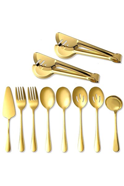 Arabest Stainless Steel Serving Utensil,10 Pcs Catering Serving Utensils Set ...