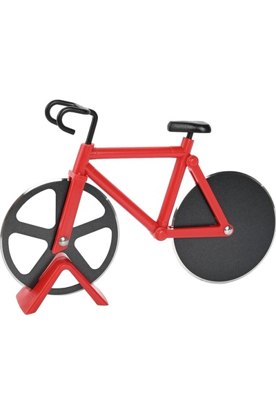 OEM Cutit pizza creativ, in forma de bicicleta, cu suport pentru cutit, 19 x ...