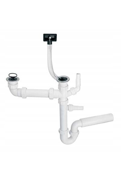 McAlpine Sifon chiuvetă tubular dublu, cu două ieșiri, alb, 1 1/2'' HC7+DO2-U