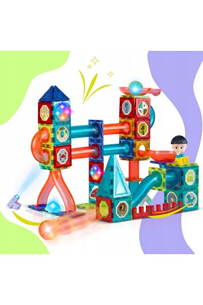 Ricokids Blocuri magnetice educative luminoase, jucării de construcție, 150 d...