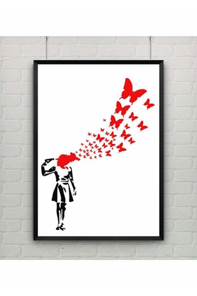 Generic Suicide Girl By Bansky Poster With Frame Multicolour 30x40cm