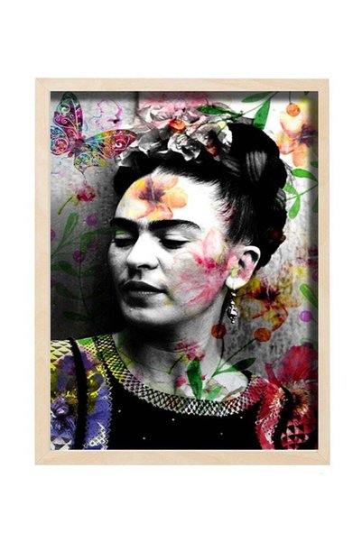 Generic Frida Kahlo Vintage Art Poster With Frame Multicolour 30x40cm