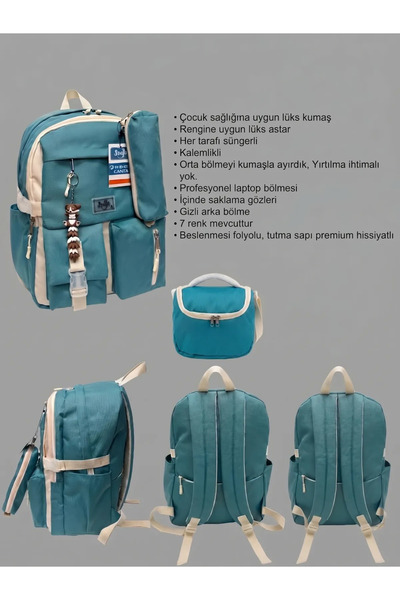 Detaylı Ergonomik Okul Sırt Çantası & Beslenme Seti