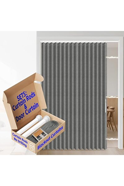 GENERAL Accordion Door Curtain for Total Blackout, Hidden Interior Blackout C...