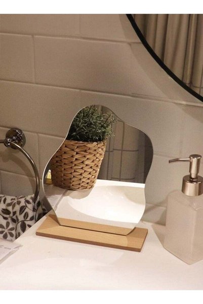 Generic Irregular Aesthetic Vanity Mirror Frameless, Decorative Desk Tabletop...