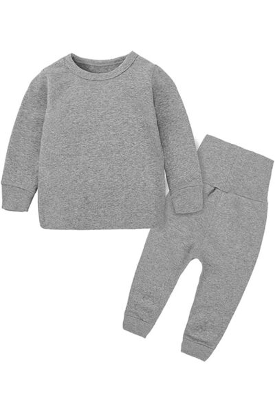 GENERAL Baby Girls Boys Thermal Underwear Set Toddler Cotton Base Layer Soft ...
