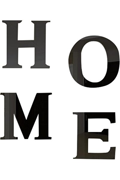 Generic CREATCABIN 4Pcs Acrylic Mirror Home Sign Letters Wall Art Decals - Black