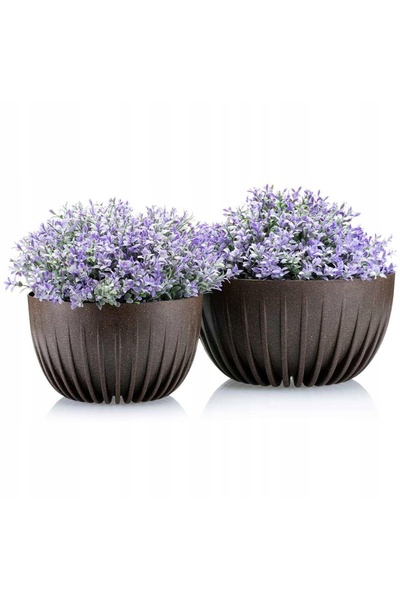 HowHomely Set de ghivece Misa simplificate 2x cu capace rotunde