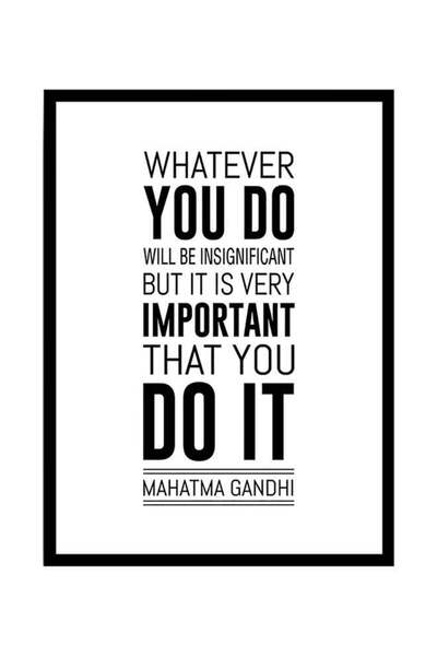 Generic Mahatma Gandhi Quotes Poster With Frame Black/White 40x55cm