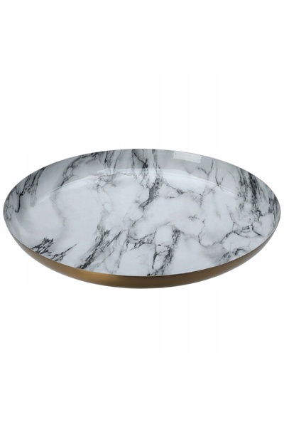 H&S Decoration Farfurie decorativă, suport metalic negru, Ø 23 cm, tavă cu de...