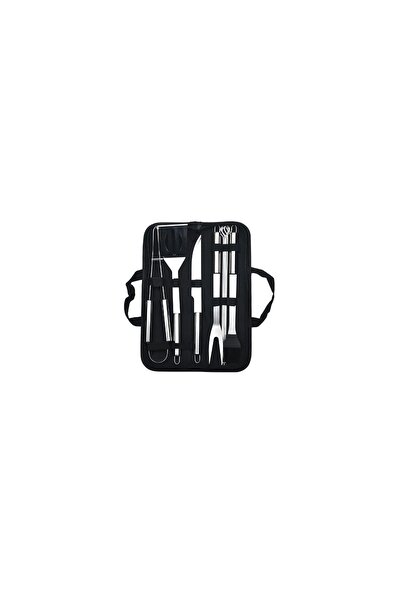OEM Set 9 Ustensile pentru Gratar, din Otel Inoxidabil, Geanta Oxford, Argintiu
