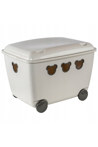 BranQ BEAR BOX Cutie de depozitare mare pentru jucării, pe roți, cu capac, 55...