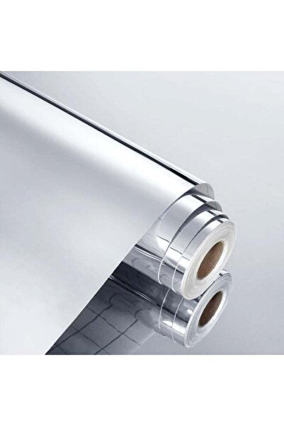 Generic Silver Self-Adhesive PET Mirror Wall Stickers, 15.8"x80" Peel and Sti...