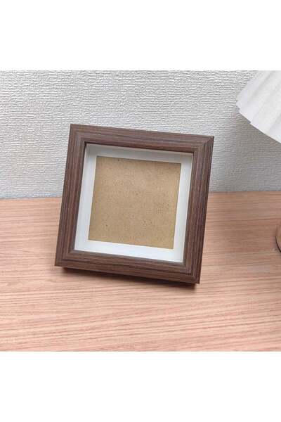 Generic 3pcs Square Wooden Picture Frames – 4" Hollow Frame Display Stands, D...