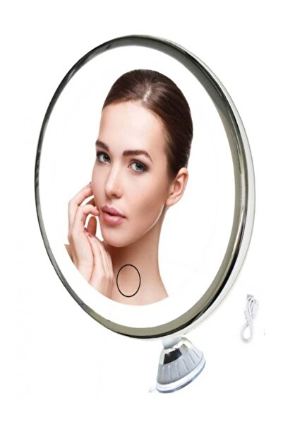 Generic LED Lighted Makeup Mirror with Suction Cup - 360° Rotatable, USB Rech...