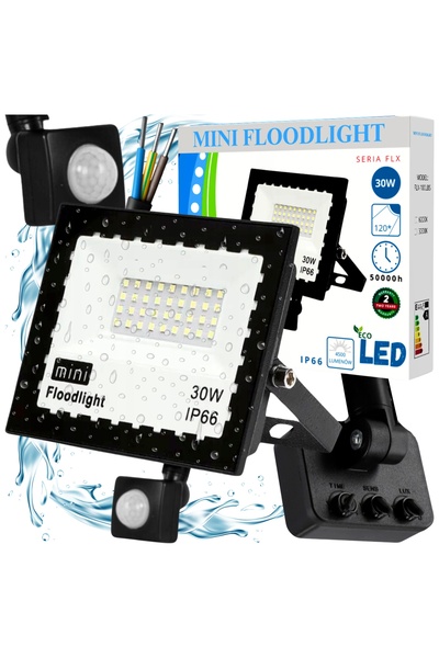NO BRAND Proiector LED cu halogen 30W, cu senzor de mișcare, lampă de exterio...