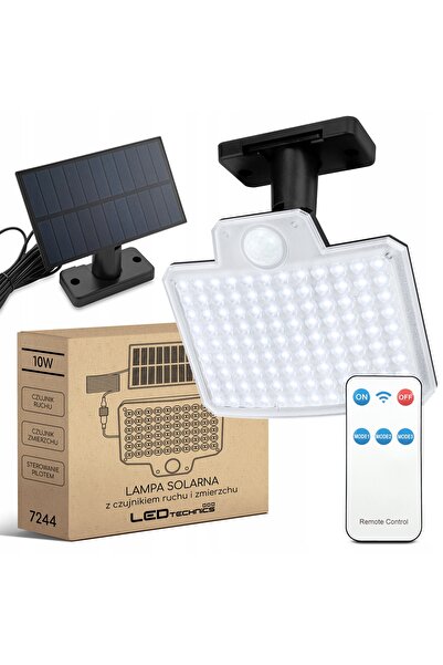 LEDtechnics Proiector solar LED de exterior cu senzor de mișcare, de la amurg...
