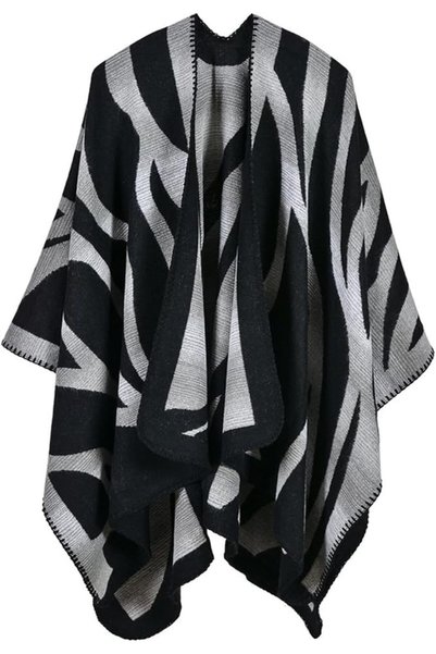 GENERAL Women's Shawl Wraps Open Front Poncho Cape Oversized Sweaters Casual ...