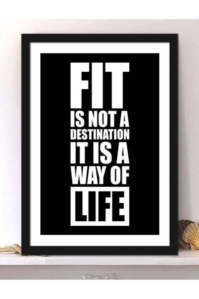 Generic Wall Posters with Fit Is a Way of Life Motivational Quote and Black F...