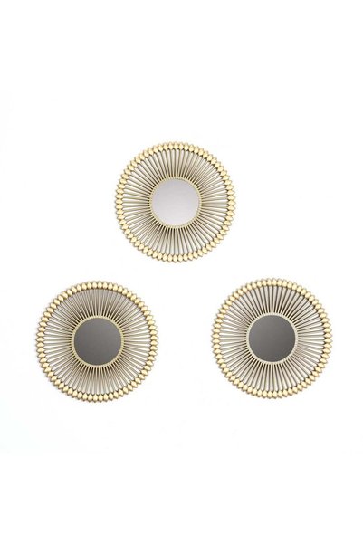 Generic Osmin 3-Piece Decorative Mirrors Dia 25cm - Gold - 192NKA9900051
