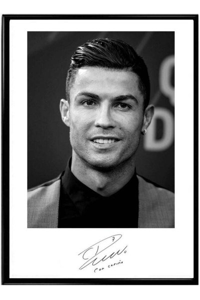 Generic Cristiano Ronaldo Autographed Themed Poster With Frame White/Grey/Bla...