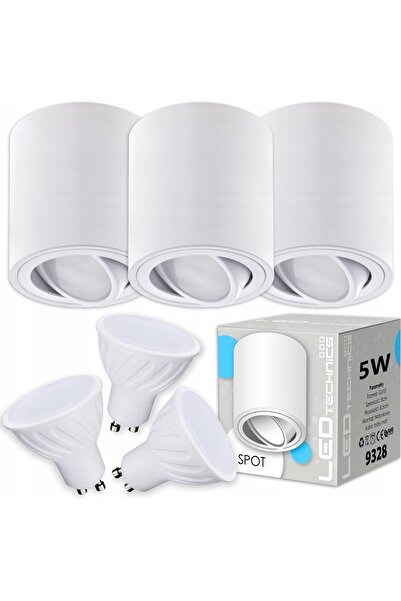 LEDtechnics 3x Spot încastrat în tavan, corp de iluminat cu halogen, tub orie...