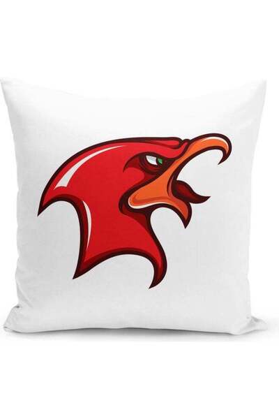 Generic Red Eagle Design Printed Decorative Pillow White/Red