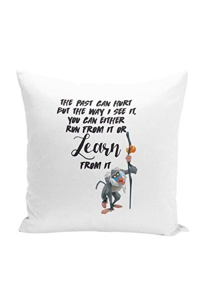 Generic Rafiki Quote Lion King Decorative Throw Pillow White/Black 16 x 16inch