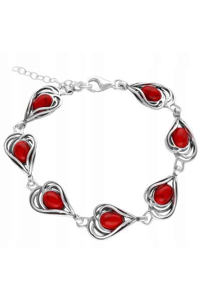 NO BRAND Brățară de argint cu coral |   bijuterii elegante |   argint 925 |  ...