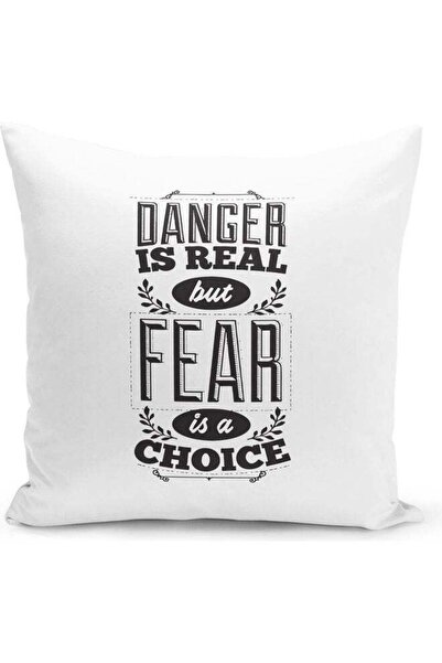 Generic Danger Quotation Decorative Pillow White/Black