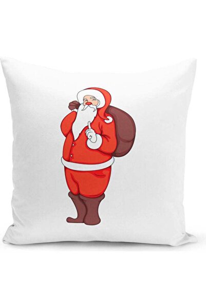 Generic Christmas Gift Themed Decorative Throw Pillow White/Red/Brown 40x40cm