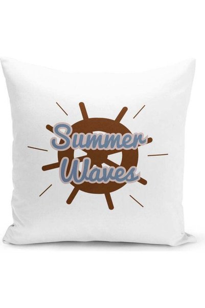 Generic Summer Waves Print Decorative Pillow Multicolour