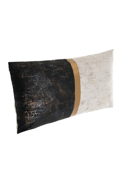 OEM Pernă Decorativa neagră Ecru Velvet cu Model Auriu 50x30cm – reîmprospăte...