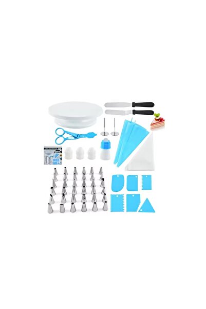OEM Set 55 Piese Ustensile pentru Ornare Prajituri, din Plastic si Otel Inoxi...