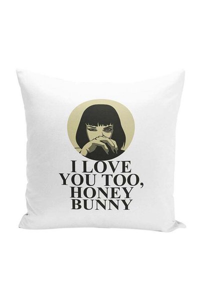 Generic Honey Bunny Decorative Throw Pillow White/Black 16 x 16inch