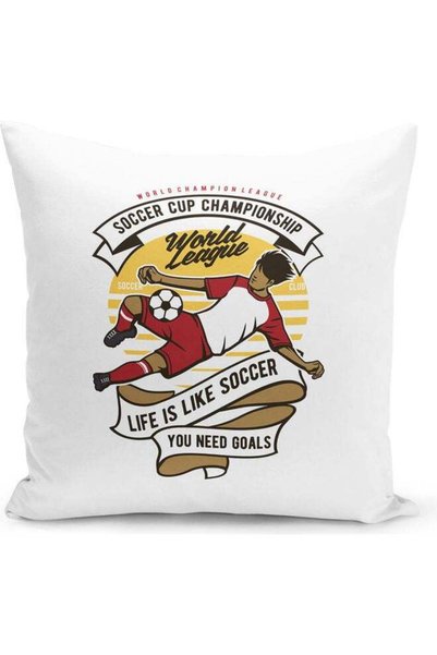 Generic Street Football Design Decorative Pillow Multicolour