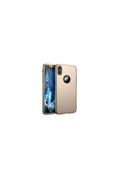 OEM Husă Full Cover 360° pentru Samsung Galaxy A7 2017, Antișoc, Slim, Auriu