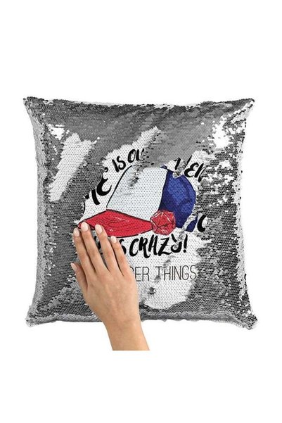 Generic Cap Dustin Quote Sequin Throw Pillow With Stuffing Multicolour 16x16inch