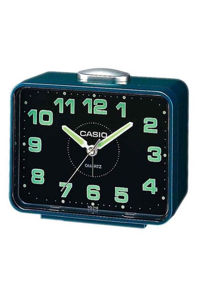 Generic Rectangle Shape Analog Alarm Clock Blue/Silver 10.7x9x6cm