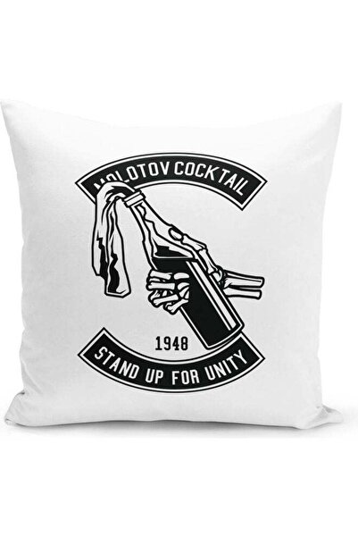 Generic Decorative Throw Molotov Design Pillow White 16 x 16inch