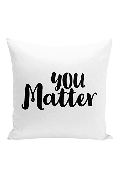 Generic You Matter Inspirational Quote Printed Decorative Pillow White/Black ...