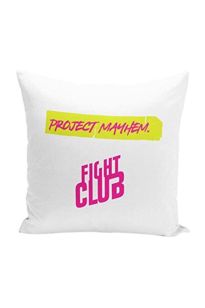 Generic Project Mayhem Fan Art Quote Design Decorative Throw Pillow White/Pin...