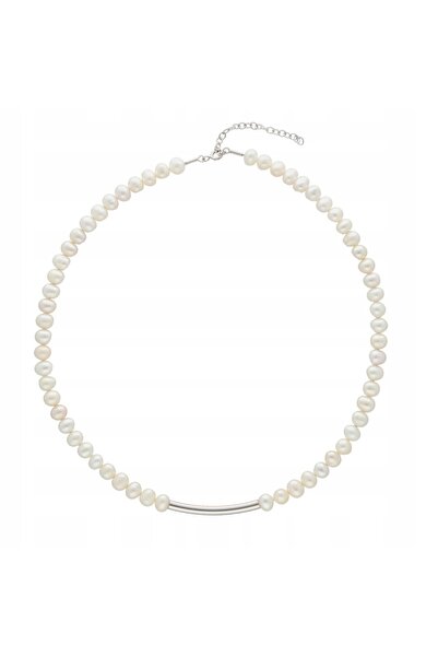 NO BRAND Colier de perle din argint placat cu rodiu