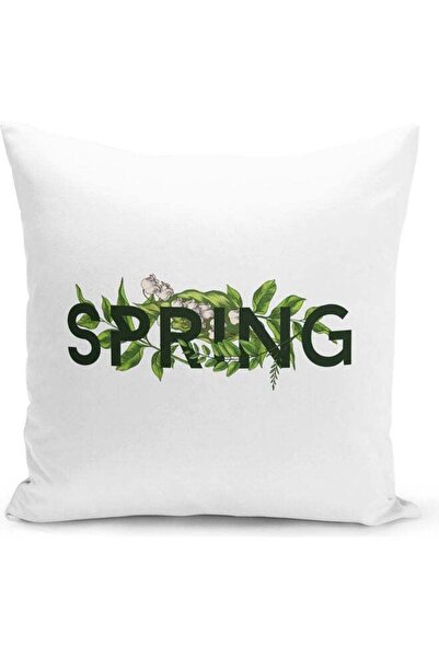 Generic Spring Day Themed Decorative Throw Pillow White/Green 40x40cm