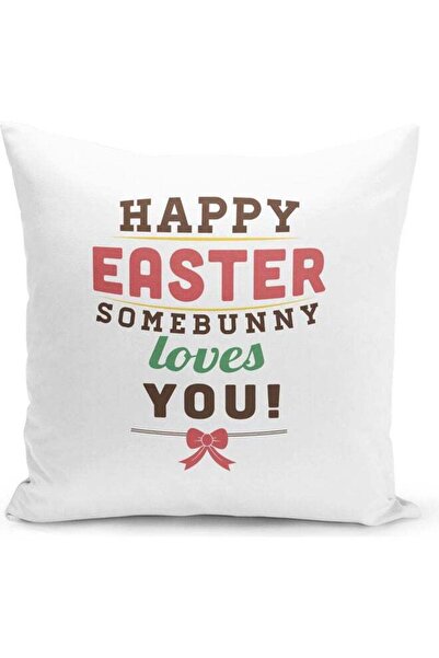 Generic Decorative Throw Easter Day Pillow White 16 x 16inch